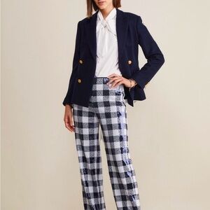 Vineyard Vines Navy and White Sequin Checkered Trousers